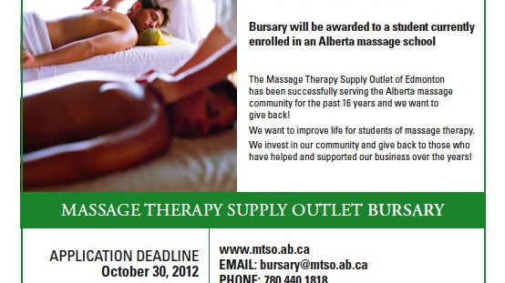 New! Bursary for an Alberta Massage School Student