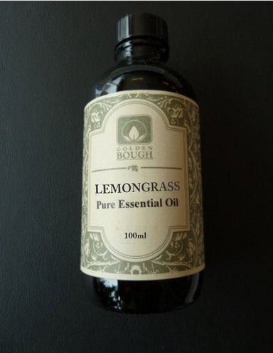 pure essential oil - lemongrass - 100 ml in brown glass container