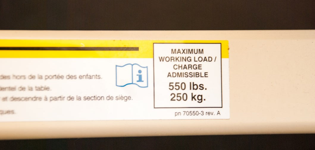Safety notifications - lifts up to 550 lb.