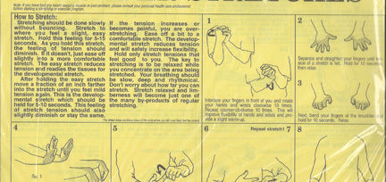 hand, arm and shoulder stretches - instruction sheet from Activetics