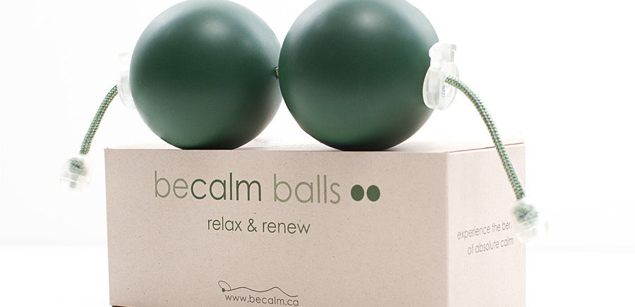 BeCalm Balls for use in relaxation and to create a still point therapeutic interruption of stress cycle