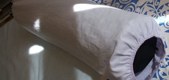 artisan-made cotton bolster covers for massage.