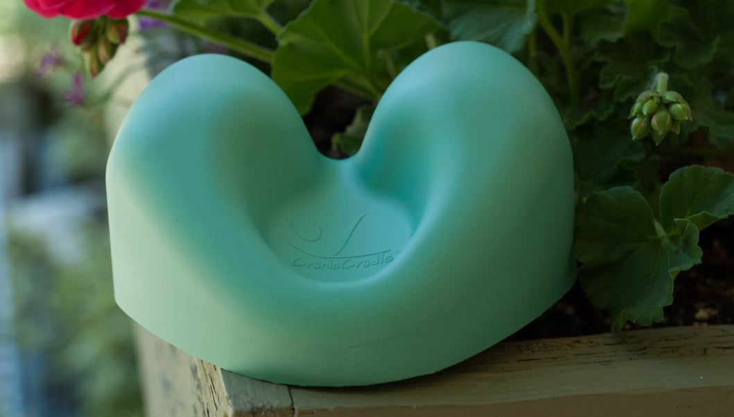 craniocradle photographed outside at massage therapy supply outlet