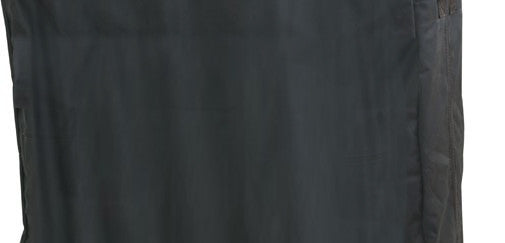 Black massage table carry bag with wheels and single pocket.