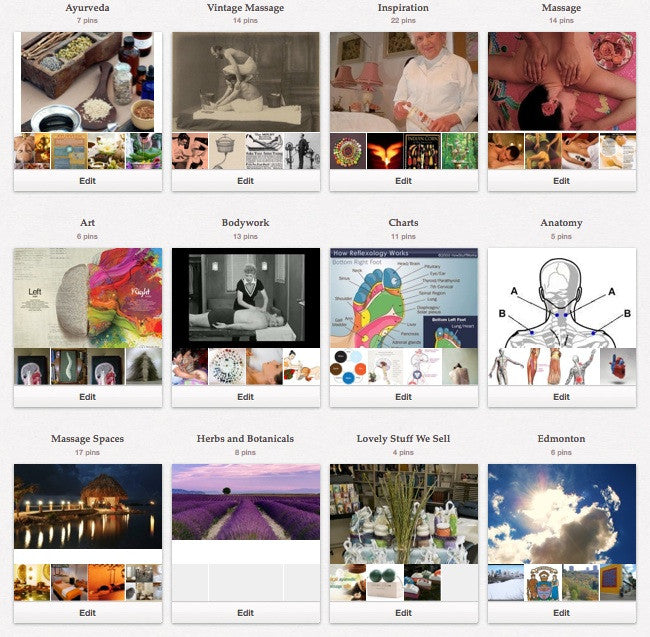 Facebook, Twitter and Pinterest