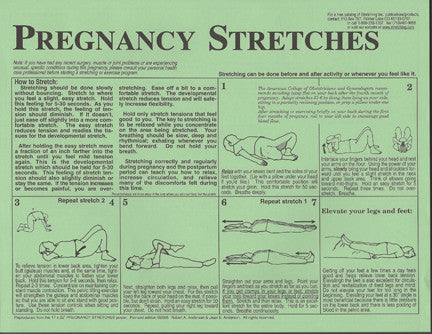 pregnancy stretches - instruction sheet from Activetics